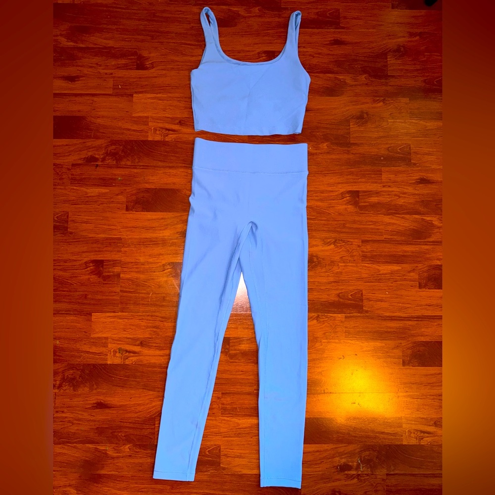 Bandier All Access Center Stage Rib Leggings & Top Set XS